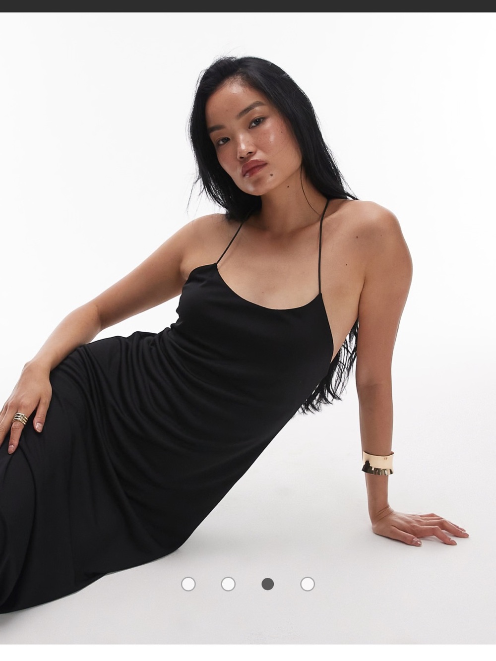 Topshop light gray Slip Midi Dress with sexy cross straps